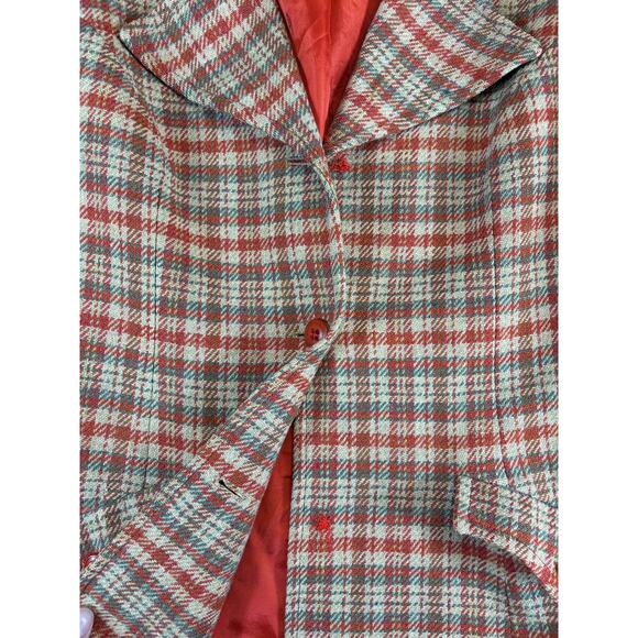 VINTAGE 70s Pendleton Coat Jacket Womens 20 Plaid Tweed Virgin Wool USA Retro - Picture 8 of 12